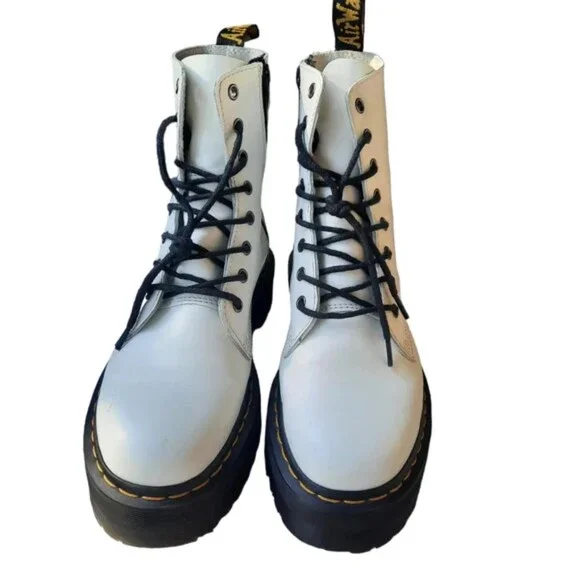 Dr. Doc Martens Platform Jadon White AirWay Combat Boots High Top W10 Y2k 90s